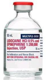 Lidocaine HCl / Epinephrine 0.5% - 1:200,000 Infiltration and Nerve Block Injection Multiple Dose Vial 50 mL Generic Equivalent to Xylocaine® (25/BX 4BX/CS) by Pfizer USPG Hospira Worldwide, Inc.  ID 00409-3177-01